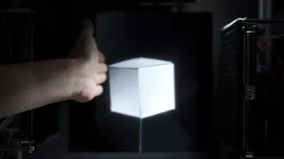 Interaction between virtual cube and real hand