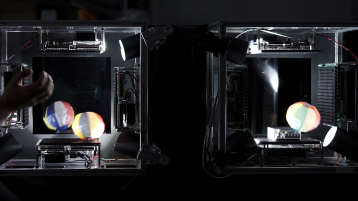 Collisions between real balloon and virtual balloon